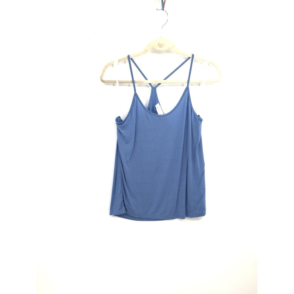 double zero Light Blue Cross Back Loose Fitting athletic workout gym Tank Top L